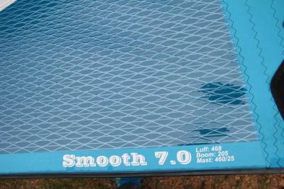 China Smooth 7.5 Five Batten Design Wind Surf Sail Durable Dacron with Clear Monofilm & X-ply for sale