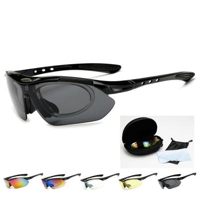 China New outdoor uv400 dustproof sports mounting 5 lens explosion-proof glass set sunglasses with myopia frame for sale