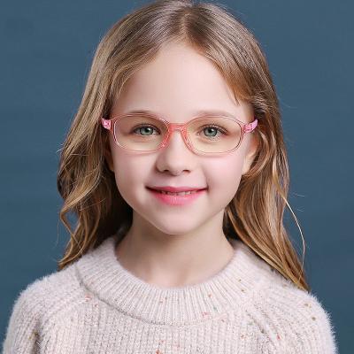 China daily & TR90 Transparent Glass Frame Safety Blue Light Color Fashion Anti Children Blue Light Blocking Glasses for sale