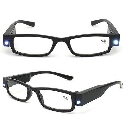 China Wholesale Factory Slim LED Reading Glasses With Lamp Unisex Presbyopic Glasses for sale