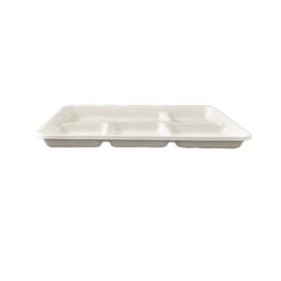 China Rectangle Biodegradable Disposable Tableware Disposable Food Service Trays for sale