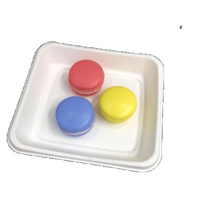 China Natural Degradable Bio Food Sugarcane Trays White Food Tray With Bagasse Sushi Tray for sale