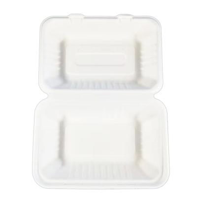 China Biodegradable 9 Inch By 6 Inch Rectangular Disposable Fast Food Bagasse Environmental Packaging for sale