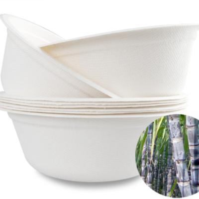 China Microwavable Disposable Biodegradable Fruit Round Bowl Compostable Bagasse Tableware for sale