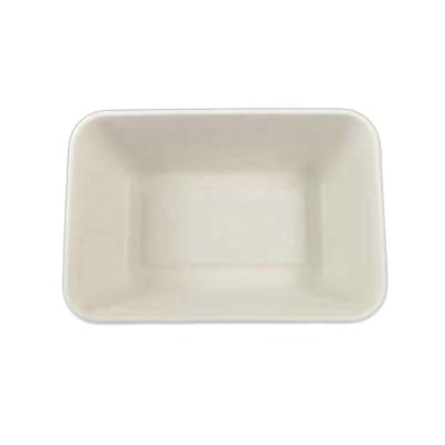 China For Food Service 650 Ml Biodegradable Environmental Friendly Bagasse Tableware Rectangular Pulp for sale