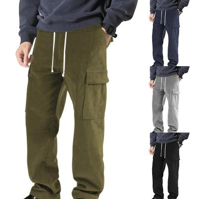 China Anti-wrinkle custom made high quality green heather gray cargo piled velor track pants mens joggers mens pants for sale