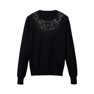 China Fashion Wholesale Sweater Anti-wrinkle Factory Women Shiny Sequin With Fix Rhinestones Warm Pullover Sweater for sale