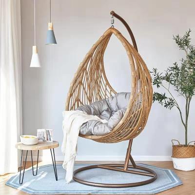 China Fashion Design Super Comfortable Outdoor Rattan Hanging Chair With Cushion for sale