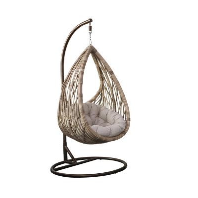 China Hot sale outdoor leisure rattan egg chair super comfortable hanging wicker patio swing chair for sale