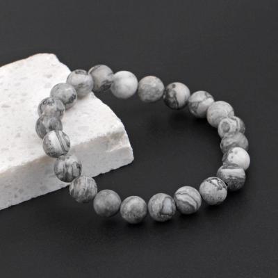 China 1pc Vintage CLASSIC Style Natural Stone Beaded Bracelet For Men's Gift for sale