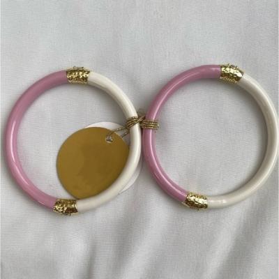 China PINK/IVORY CLASSIC YIN AND YANG ALL WEATHER BRACELETS for sale