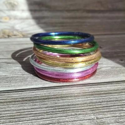 China Zooying CLASSIC Jelly Silicone Bracelet Gold Foil Silver Foil Buddha Temple Prayer Bracelet Gold-foil Silicone Bracelet for sale