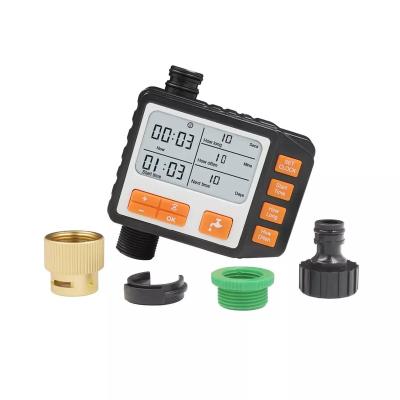 China 2 Port 2 Zone Garden New Arrival Large Screen 2 Smart Hose Water Timer Plastic Sprinkler Zone Smart Timer Controller Hose Water Timer for sale