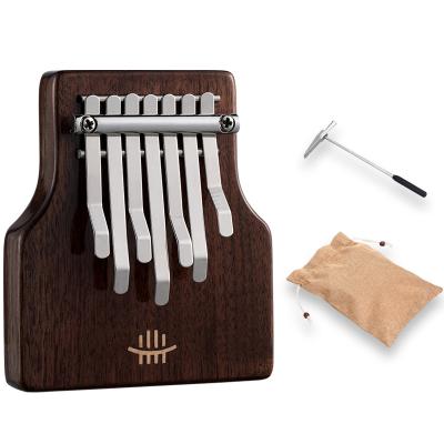 China BlackWalnut Hluru Mini Kalimba 7 Keys Thumb Piano Kalimba Musical Instrument KMC7 for sale