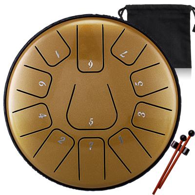 China 6 Inch Handpan Musical Instruments Sales Carbon Steel Hluru Tongue Steel Drum 11 Note Drum For Kids 5 Colors Tank Drum With Protrusion THF11 for sale