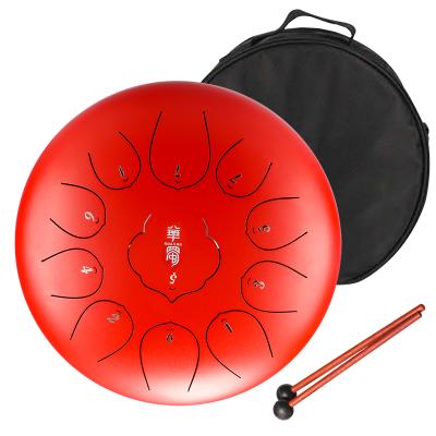 China Entertainment Hluru Lotus Steel Tongue Drum 11 Drums F Tone Percussion Instrument THD11 12-Inch Handpan Note Musical Instruments for sale