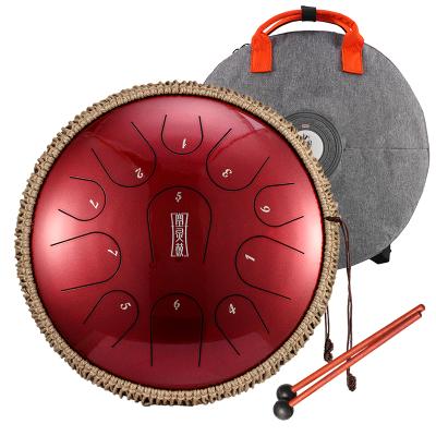 China Entertainment Hluru Percussion Musical Instrument Drums Kit 11 Note 12.5 Inch Handpan Tongue Steel Drum TBP11 for sale