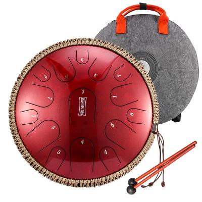 China Hluru Handpan Tongue Drum 13 Inch 15 Note C/D Air Percussion Instrument Titanium Steel Ethereal Drum With Soft Bag TBP15 for sale