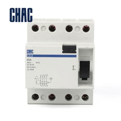 China Residual Current Circuit Breaker RCD RCCB of PA66 (Reinforced Nylon) CHAC LEL8 (F360) 2Pole 16A 25A 32A 40A 63A 30mA F360 for sale