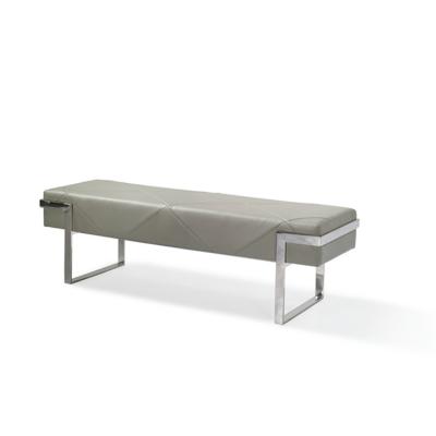 China Warmly Modern Simple PU Fabric Velvet Covering Luxury Bench For Living Room With Stainless Steel Frame for sale