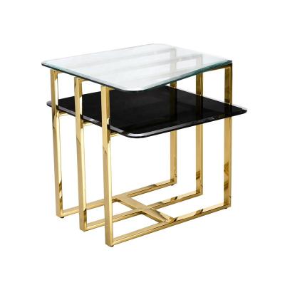 China Glass Factory Customize End Table Wedding Living Room Modern Metal Table Side Living Room Furniture for sale