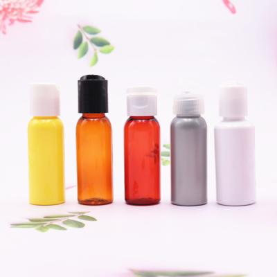 China 30ml 50ml Pharmaceutical Round Colored PET Bottle With Disc Cap Bottles On Hand Sanitizer CLEARANCE SALE for sale