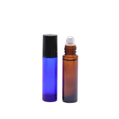 China Cosmetic 10ml Roll On L Perfume Roll Ball Glass Bottle 10ml Roll On Bottle For Essential Oils for sale