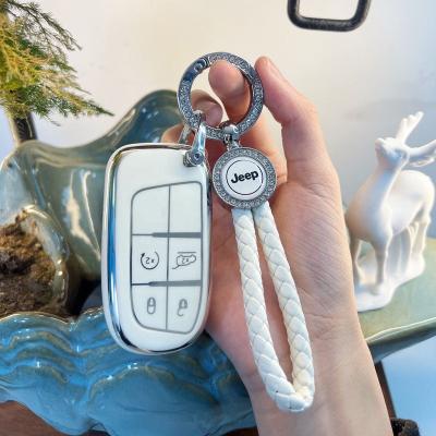 China Waterproof/no Dust TPU Car Key Case FOB Cover Key Chain For Jeep Renegade Compass Flip Folding Remote Car Key for sale