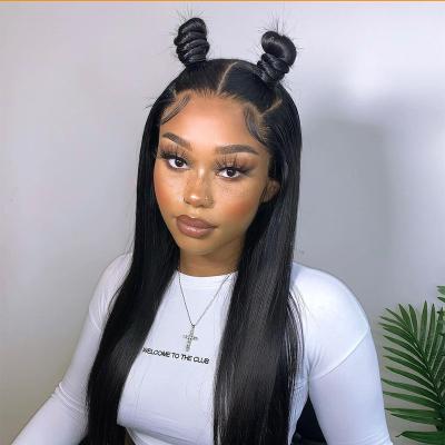 China Overnight Lace Front Wigs Human Hair Pre Shipping 150% Silky Straight Wave Plucked Transparent 13X6 Lace Frontal Wig Lace Frontal Hair Wigs for sale