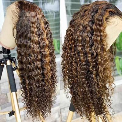 China Wholesalers Silky Straight Wave Accent Color 13X4 Lace Up Curly Deep Body Wave Hair Wigs for sale