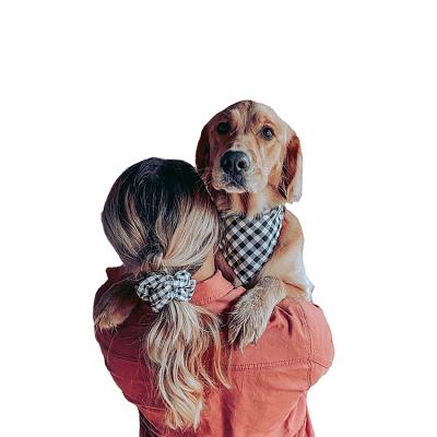 China Sublimation Design Sublimation Design Valentines Cute Dog Bandana Viable Luxury Tartan Dog Bandana Matching Matching Dog and Owner Combo for sale