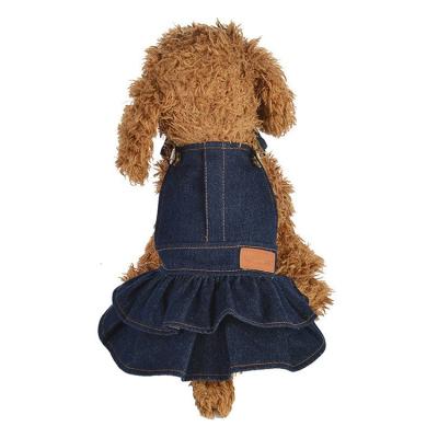 China Cat Puppy Apparel Small Viable Dog Clothes Yorkie Chihuahua Poodle Pomeranian Schnauzer Pet Jeans Dog Dress Skirt for sale