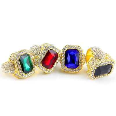 China FASHIONABLE set new hot Zircon diamond Ebay fine diamond ring Europe and the United States fashion men and women hip hop alloy ring for sale