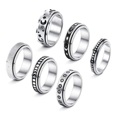 China Factory FASHIONABLE wholesa Source Medical Grade Stainless Steel Ease Worry Spinner Ring High Quality Men Women Rings for sale