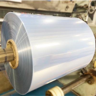 China Plain PVC Shrink Wrap Film Sleeves Clear Blue 19 micron for sale