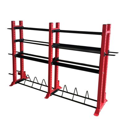 China Commercial High Quality Multi-Functional Metal Storage Rack for Dumbbell Kettlebell Weight Plate Barbell Accessories TT Rack Organization for sale