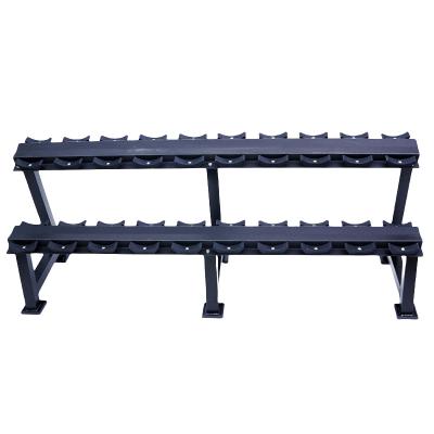 China Commercial Hot Sale 2-Tier Commercial Dumbbell Set Rack Foldable Metal Storage Rack for Body Building Custom Logo for sale