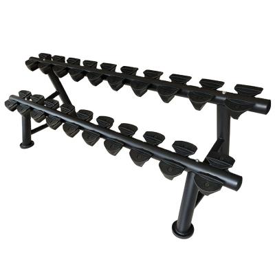 China Commercial High Quality 2-Tier Commercial Gym Equipment Metal Dumbbell Storage Rack Stand Used for Fitness Gear for sale