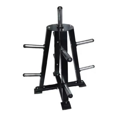 China Universal Gym Professional Weightlifting Bumper Plate Weight Plates Storage Rack Stand Tree for sale