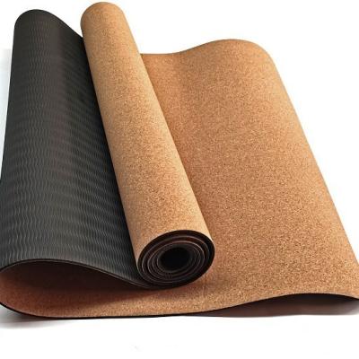 China Anti-slip Durable  Waterproof Premium Eco-Friendly Waterproof Cork Rubber Yoga Mat for Fitness for Your Yoga Practice for sale