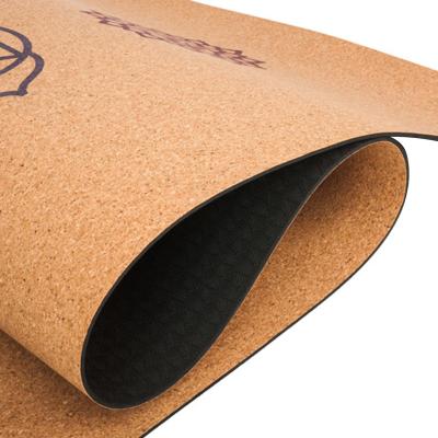 China Cork+rubber environmental friendly, non-slip, sustainable, and soft 4.8mm thick cork yoga fancy mat for sale