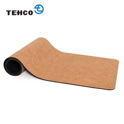 China Eco-Friendly High Density Cork Yoga Mat Natural No Smells Non-Toxic Rubber Backing Customize Pilates Mat for sale