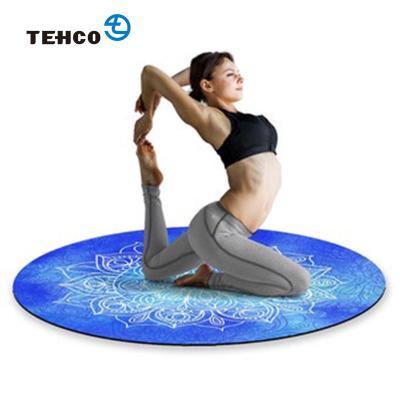 China Eco-friendly Microfiber Material Ply Suede Round Yoga Mat For Fitness, Pilates, Exercise for sale