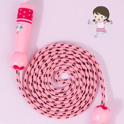 China Daily Cute Wooden Animals Children's Handle Exercise Skipping Rope Skipping Rope for sale