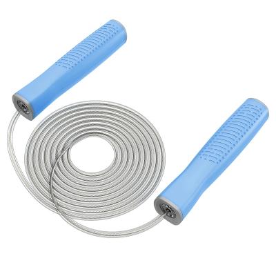 China New Design Custom PVC Plastic Steel Wire Speed ​​Jump Rope With Private Logo Fitness Accessories for sale