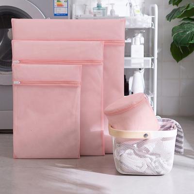 China Modern Silk Garment Wash Bag For Delicate Pink Mesh Laundry Bag Laundry Cosmetic Wash Bag for sale