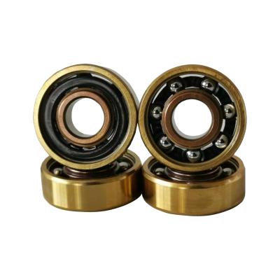 China Mixed Good Performance Skateboard Gold-RoseGold Titanium Single Row 608 Deep Groove Linear Ball Bearing for sale