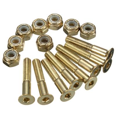 China Kingks8 Iron Skate Board Inline Wheel Screw, Skateboard Screw And Bolt, Gold Colored Screws For Skateboard 1