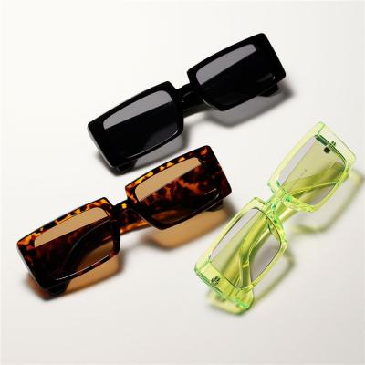 China Custom Rectangular Frame Sunglasses 90s Brand Unisex Fashion Square Lens Shading Retro Vintage Sunglasses Men Women for sale