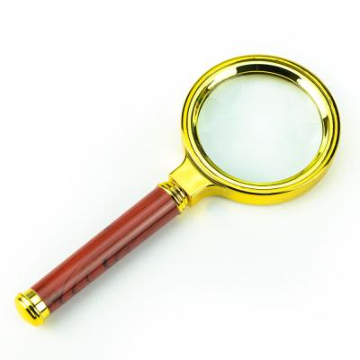 China Europen CY-048 Wooden Magnifier Kids Handheld Magnifier Glass Lens for sale